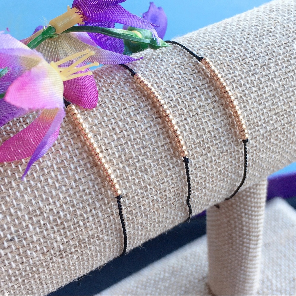 Seed Beads on Silk Cord Bracelet, Friendship Gift